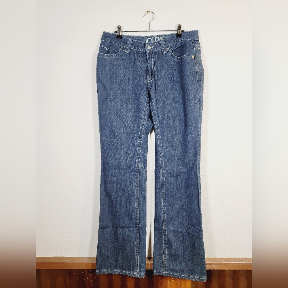 JOLENE DARK WASH BOOT CUT JEANS, SIZE 10X34